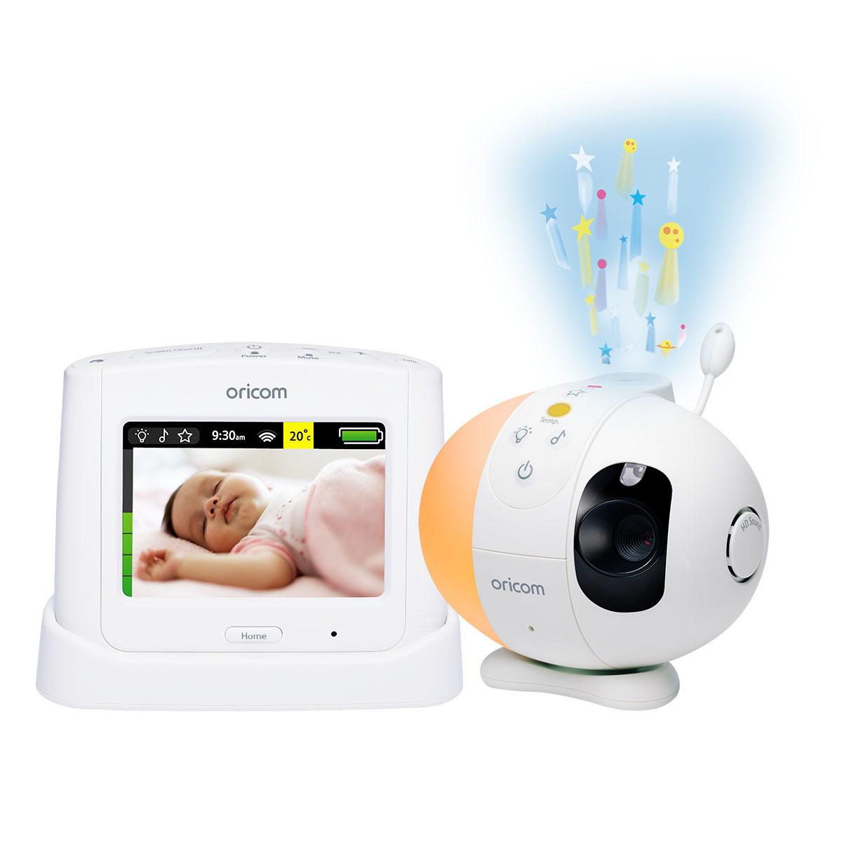 Oricom: Secure870 3.5″ Touchscreen Video Monitor with Starry Lightshow - White image