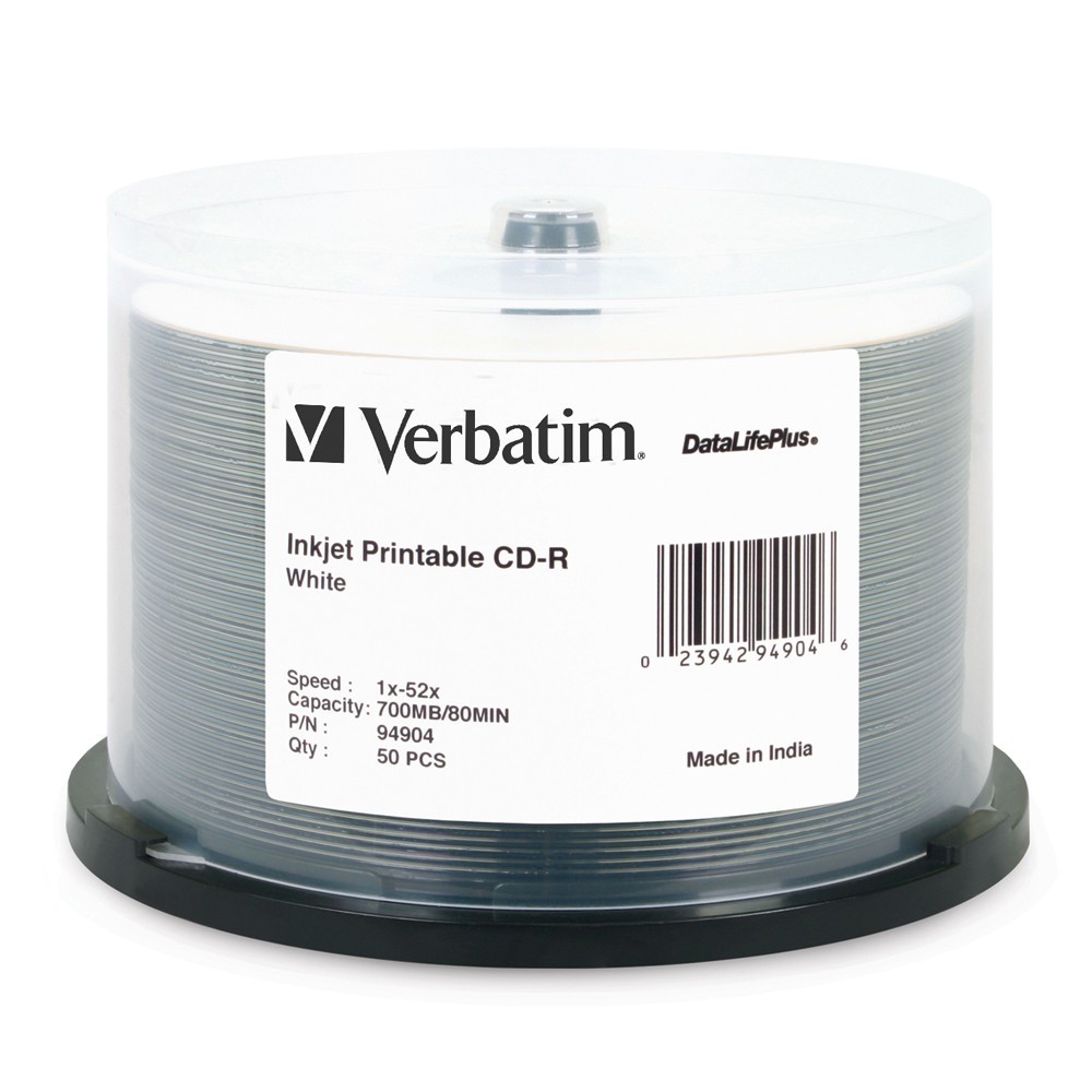 Verbatim CD-R 700MB White Inkjet 52x (50 Pack) image