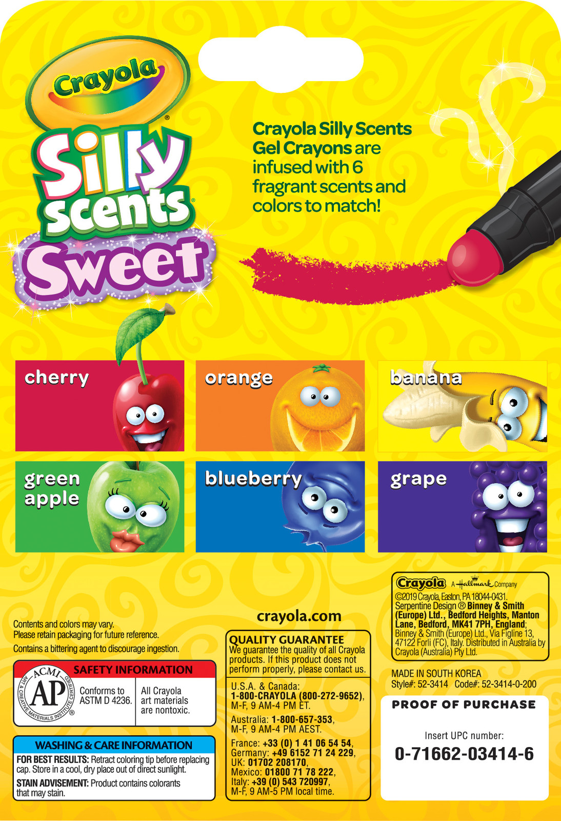 Crayola: Silly Scents Gel Crayons - 6 Pack