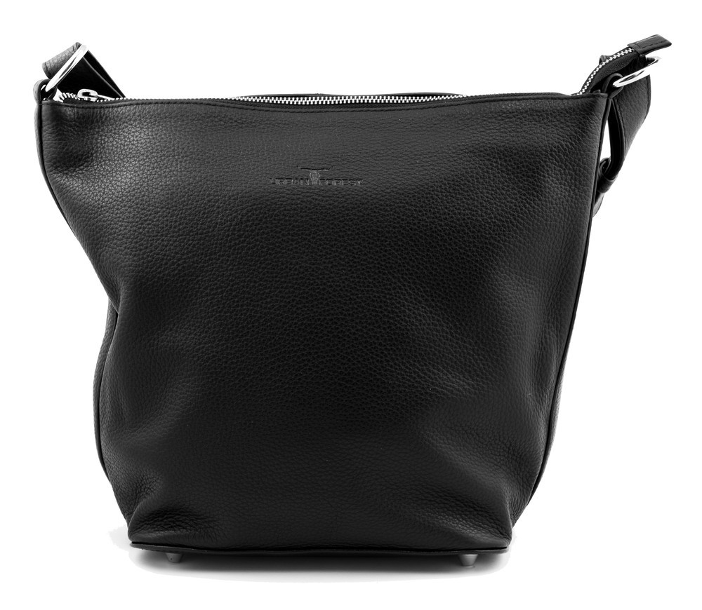 Urban Forest: Lotus Leather Handbag - Black image