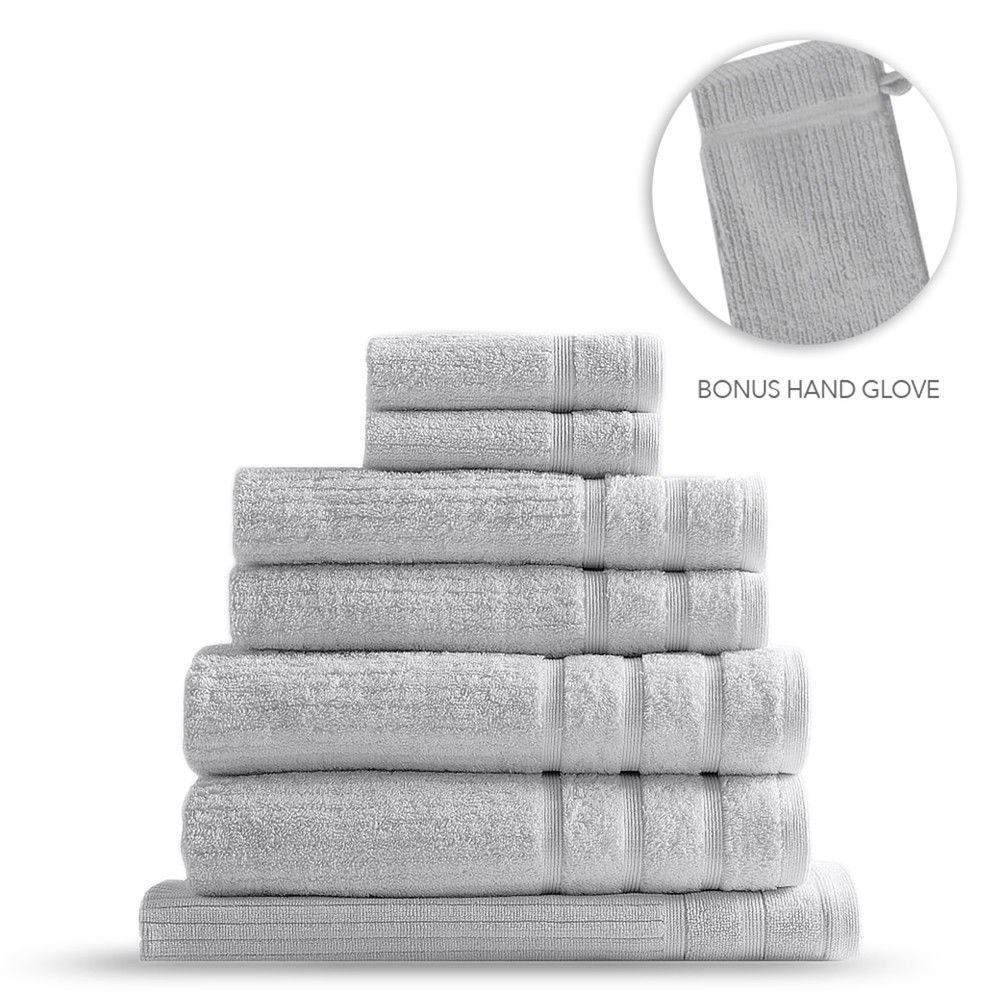 Royal Comfort Eden Egyptian Cotton 600GSM 8-Piece Towel Pack - Sea Holly image