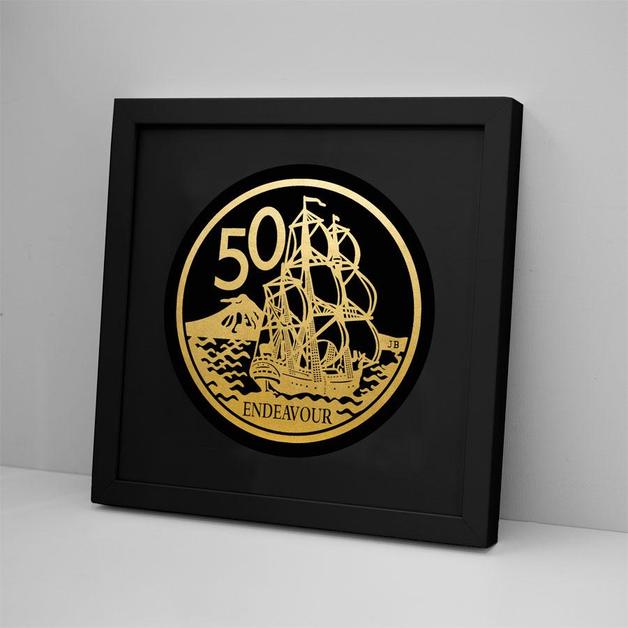 100 Percent NZ: 50 Cent Coin Foil Print