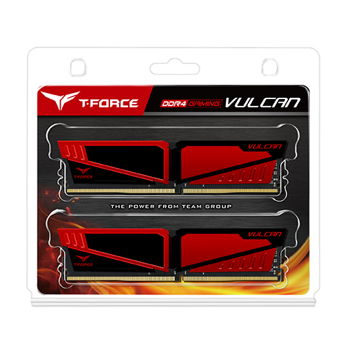 2x4GB T-Force Vulcan - Red 2400Mhz DDR4 RAM image