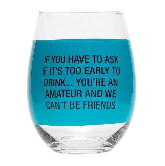 Say What?: Wine Glass - You're An Amateur (Blue) image