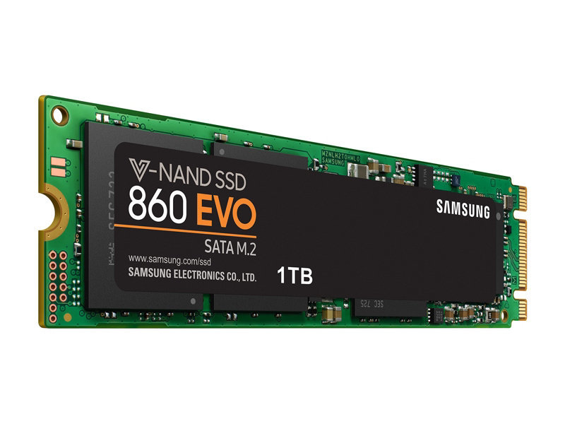 1TB Samsung 860 EVO V-NAND M.2 (2280) SSD SATA III 6GB/s, R/W(Max) 550MB/s/520MB/s image