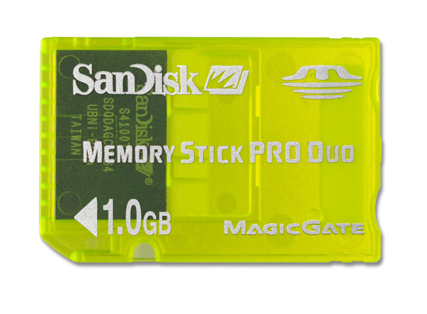 SanDisk Memory Stick Pro Duo 1 GB (Yellow) on PSP