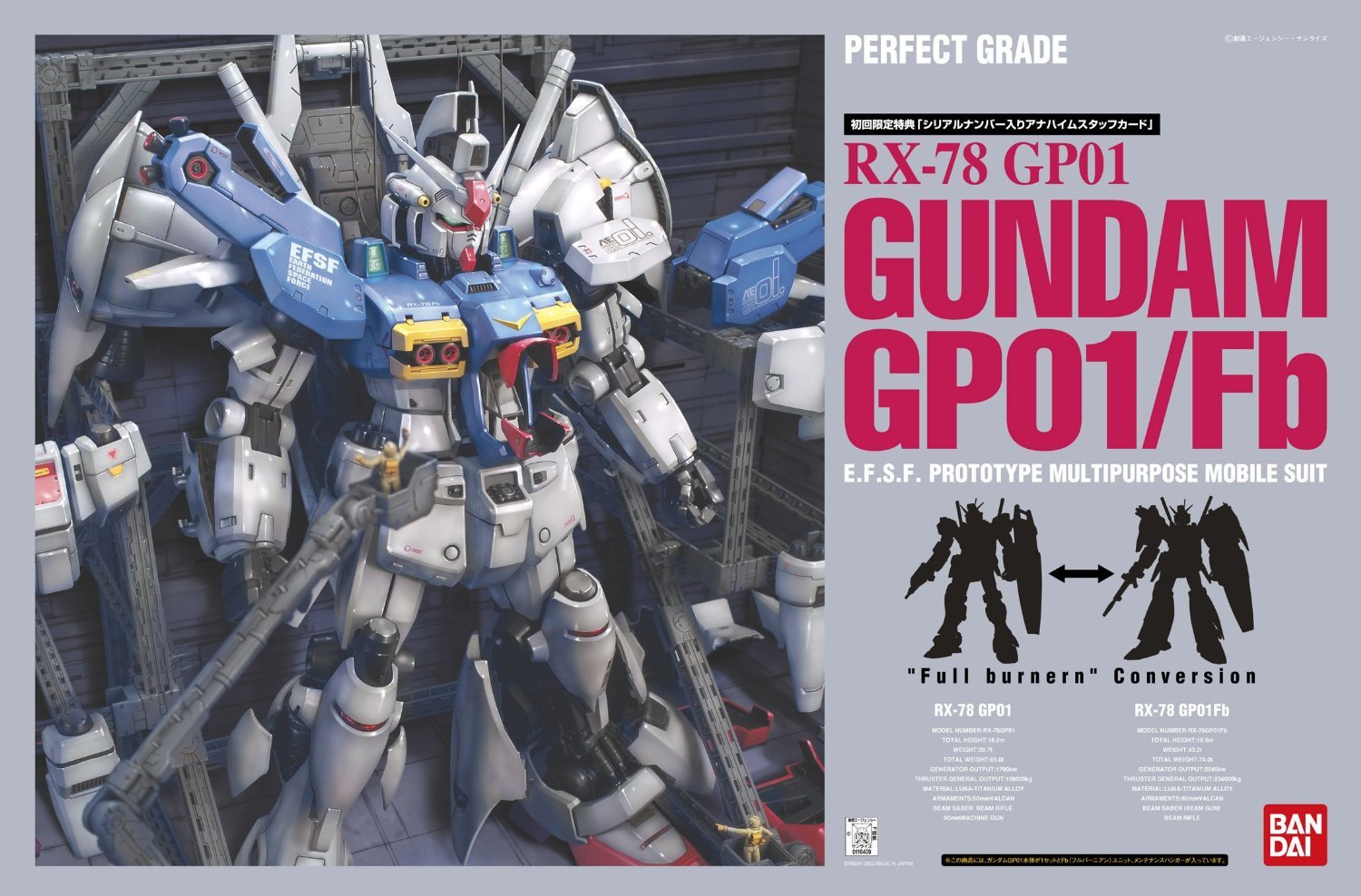 PG 1/60 RX78 Gundam GP01/Fb Model Kit at Mighty Ape Australia