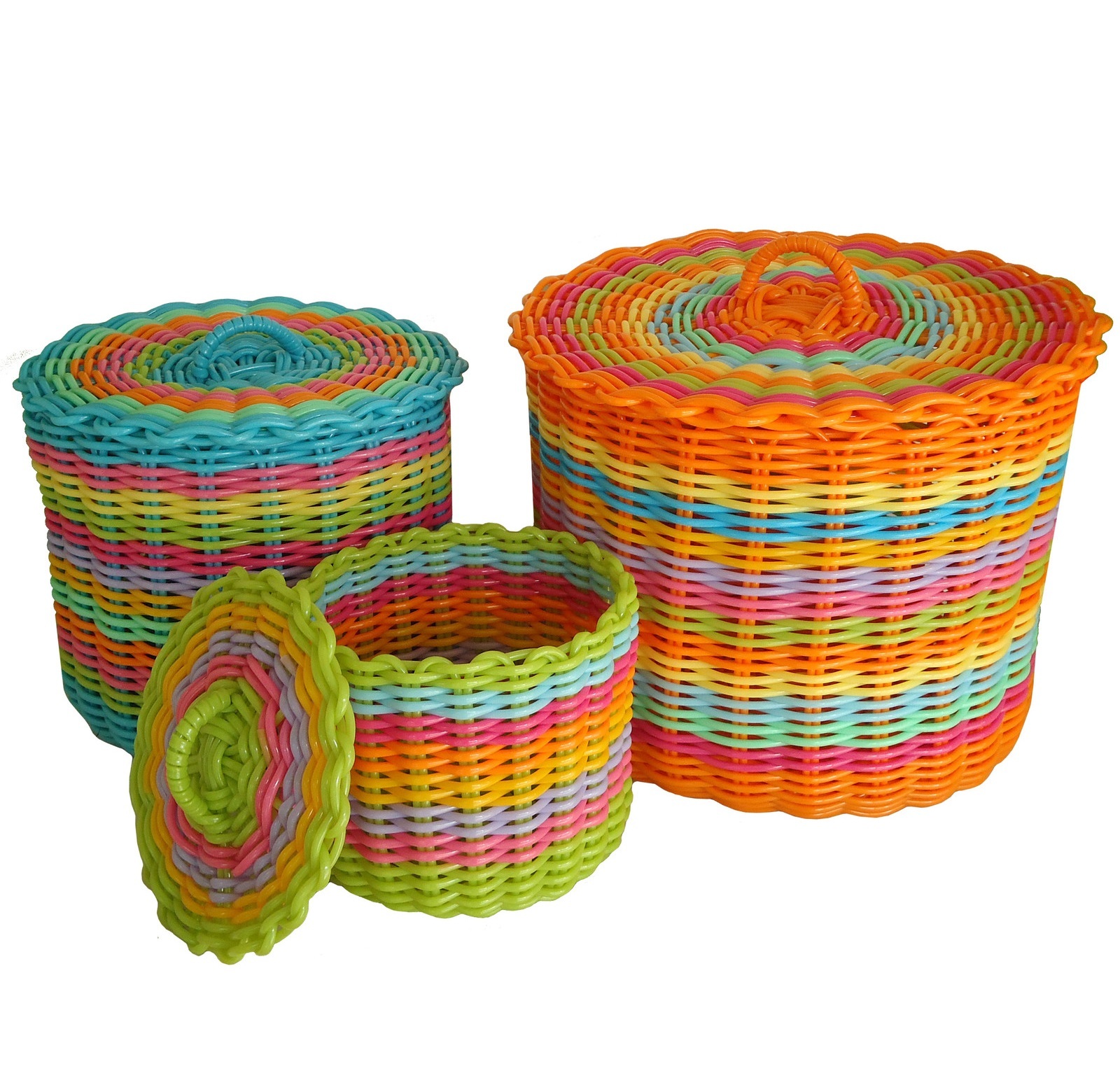 Woven Storage Baskets (With Lids) at Mighty Ape Australia