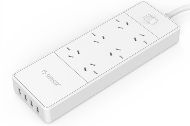 Orico 6 Way Outlet Surge Protector Power Board with 4 x USB image