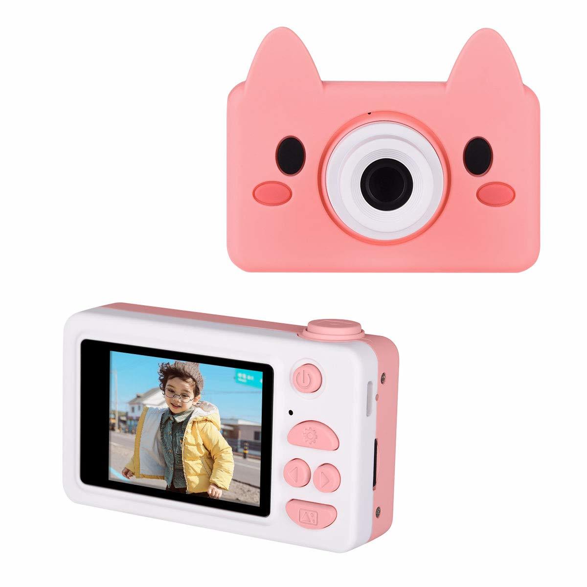 kids Digital Camera 1080P with 8GB SD Card - Pink Pig image