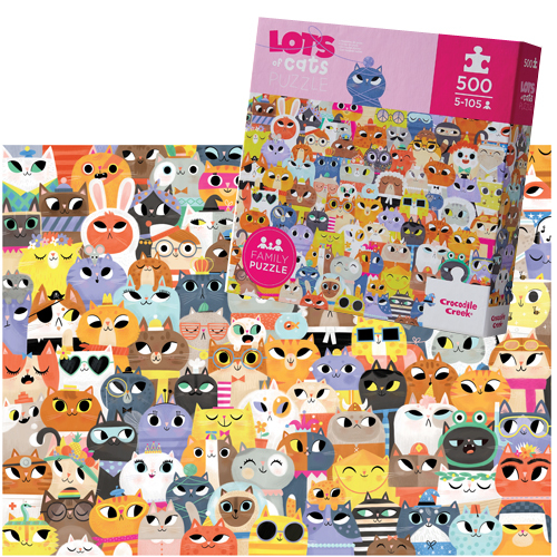 Crocodile Creek: 500-Piece Boxed Puzzle - Lots of Cats image