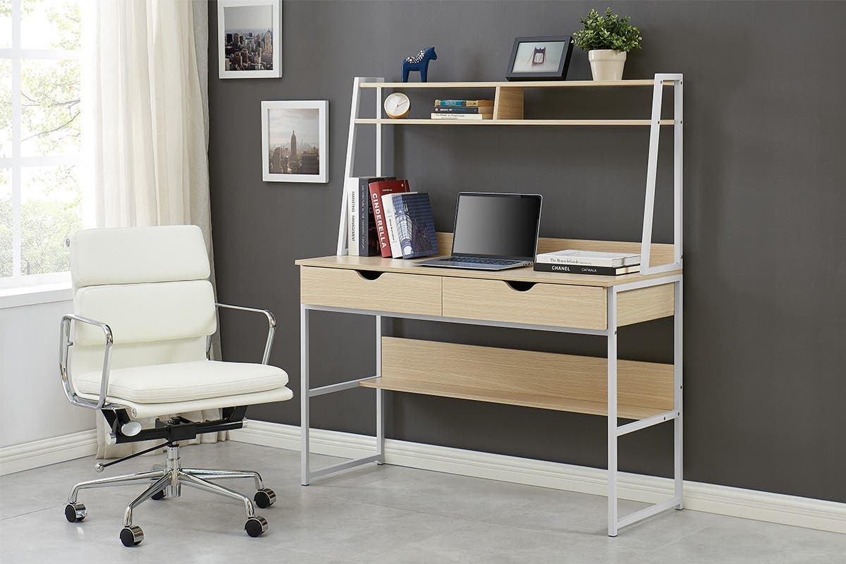 Buy Ovela Montreal Desk (Oak/White) at Mighty Ape NZ