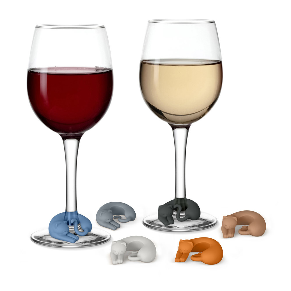 Wine Lives - Kitty Wine Markers (Set of 6)