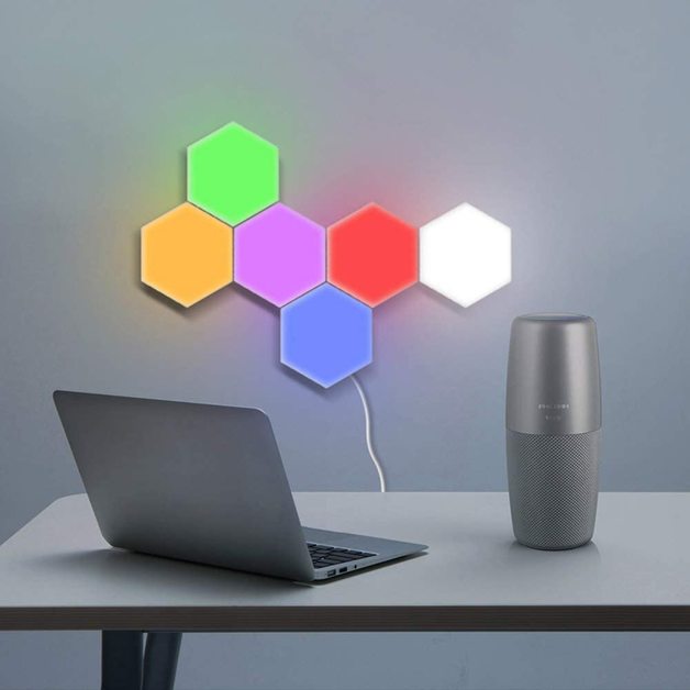 Modular Touch Sensitive RGB Ambient Wall Light (Set of 6) | at Mighty