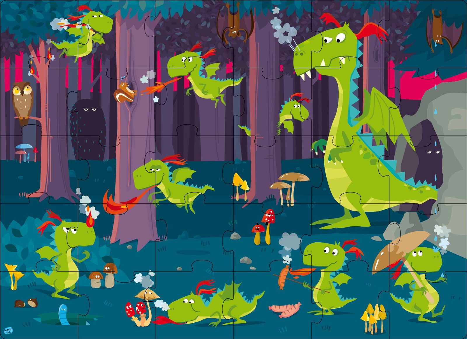 Sassi: Book & Giant Puzzle - Dragon in the Forest by Neil Mathew image