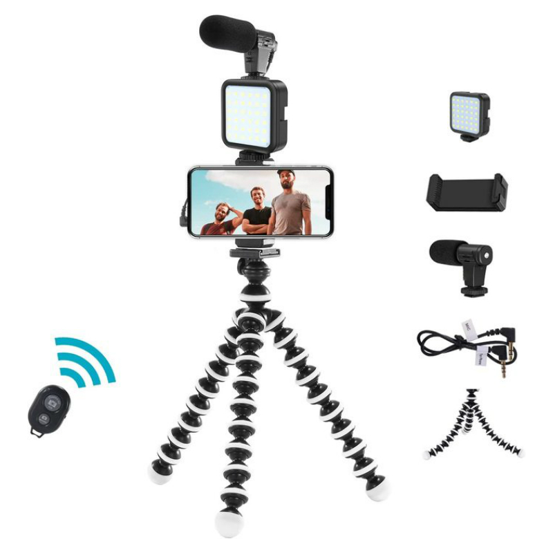 Smartphone Video & Microphone Kit with LED Light at Mighty Ape NZ