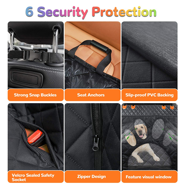 Buy Waterproof Anti Slip Washable Backseat Car Cover with Pockets at