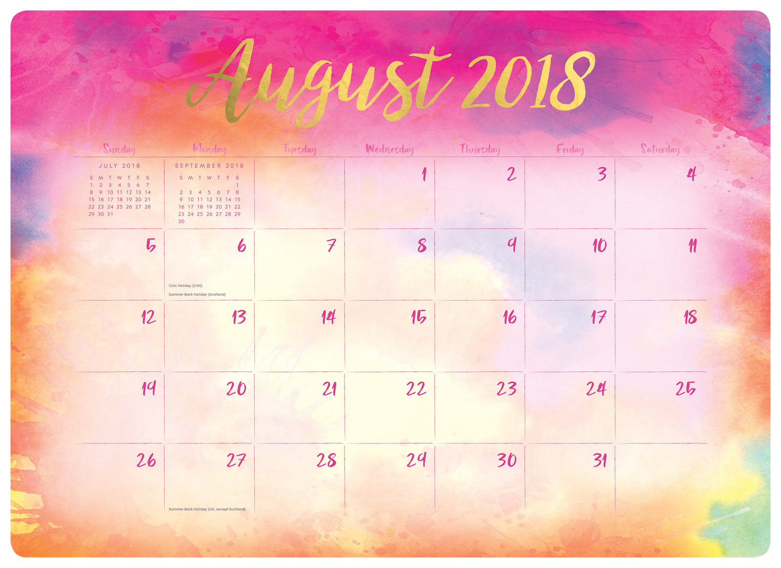 Aquarelle 2019 Desk Blotter Planner image