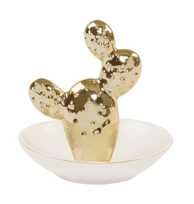 Gold Opuntia Cactus - Trinket Dish