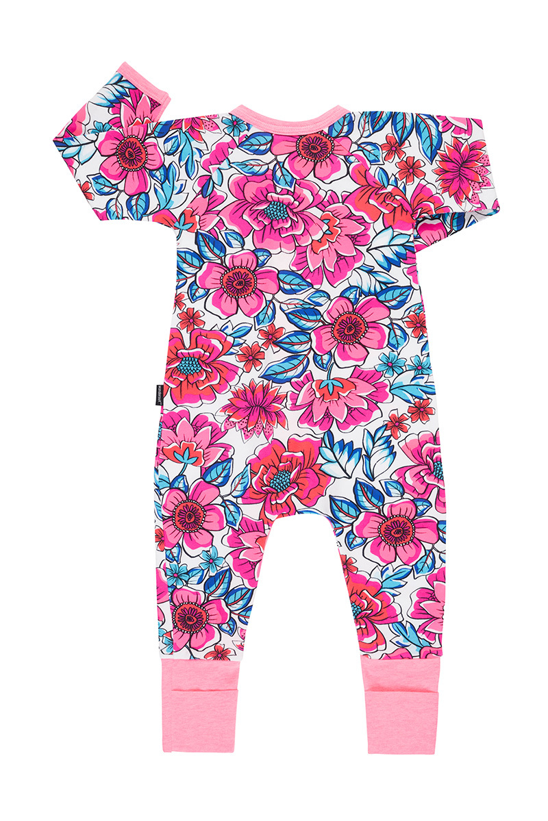 Bonds Zip Wondersuit Long Sleeve - Freestyle Blooms (6-12 Months)