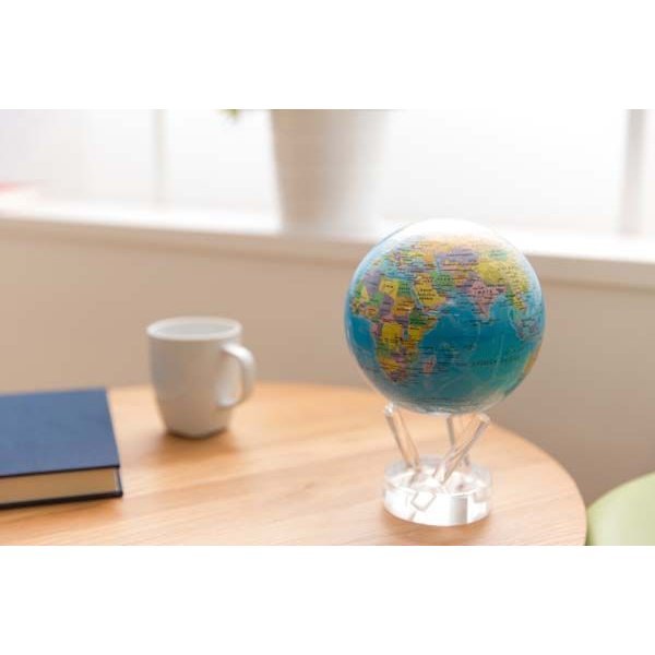 MOVA Self-Rotating Globe Blue with Political Map image