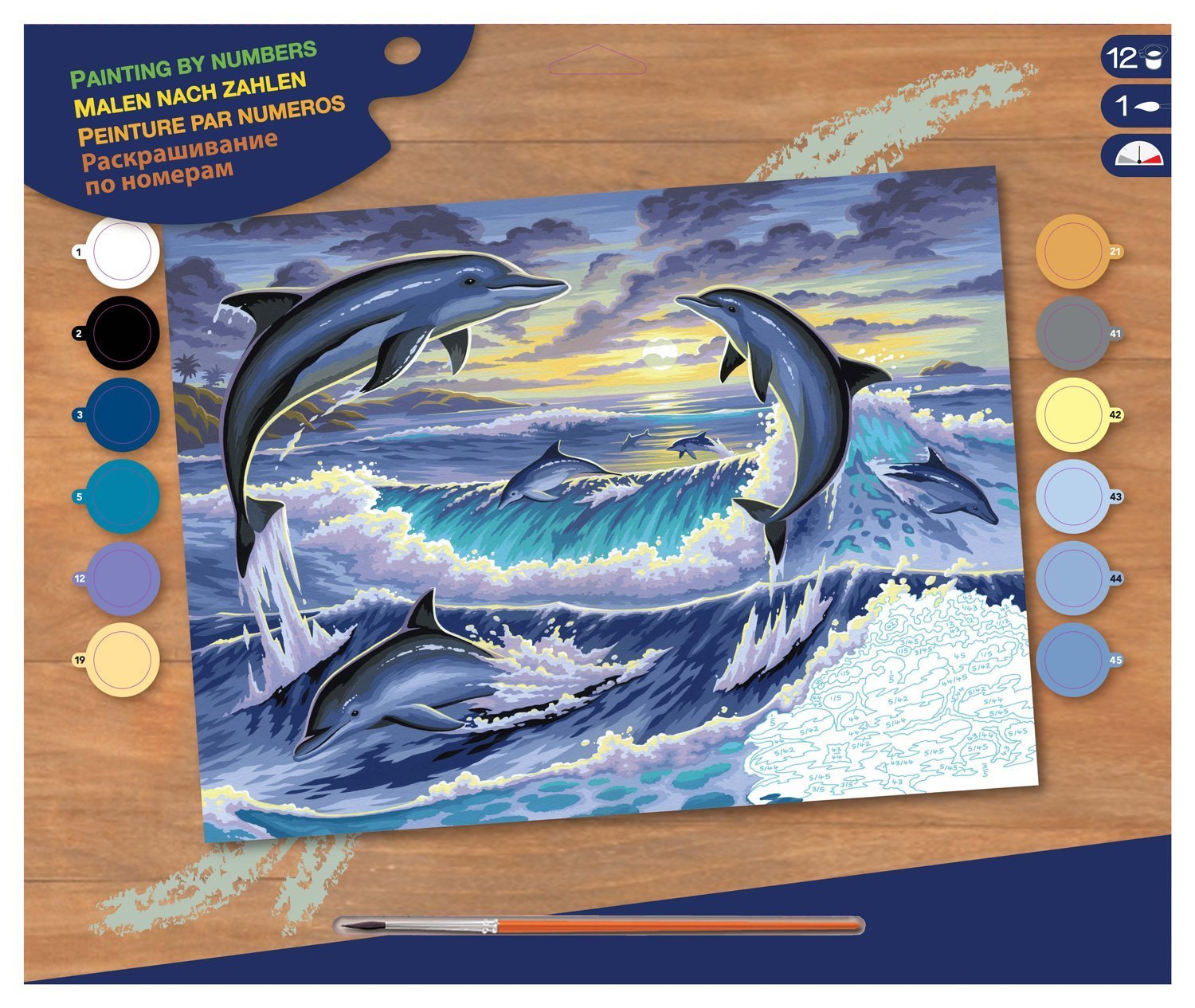 Paint by Numbers - Dolphin Sunrise image