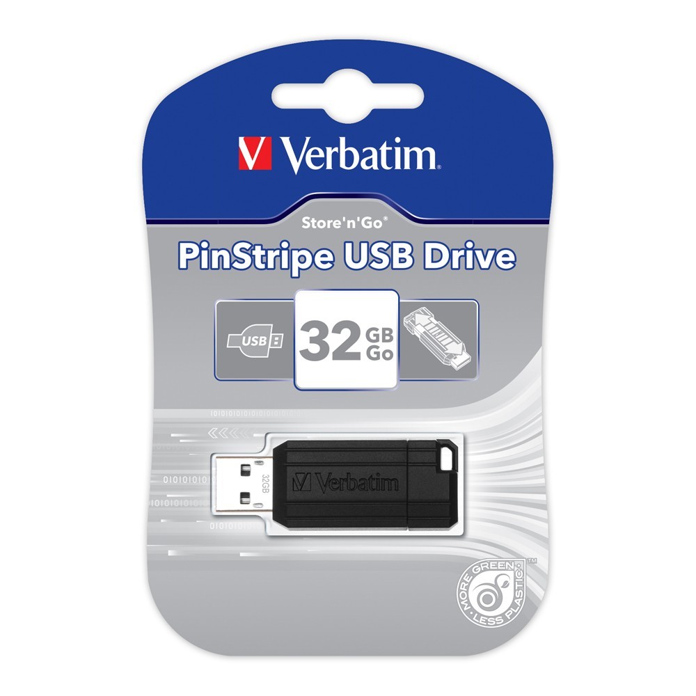 Verbatim Store'n'Go Pinstripe USB Drive - 32GB (Black) image