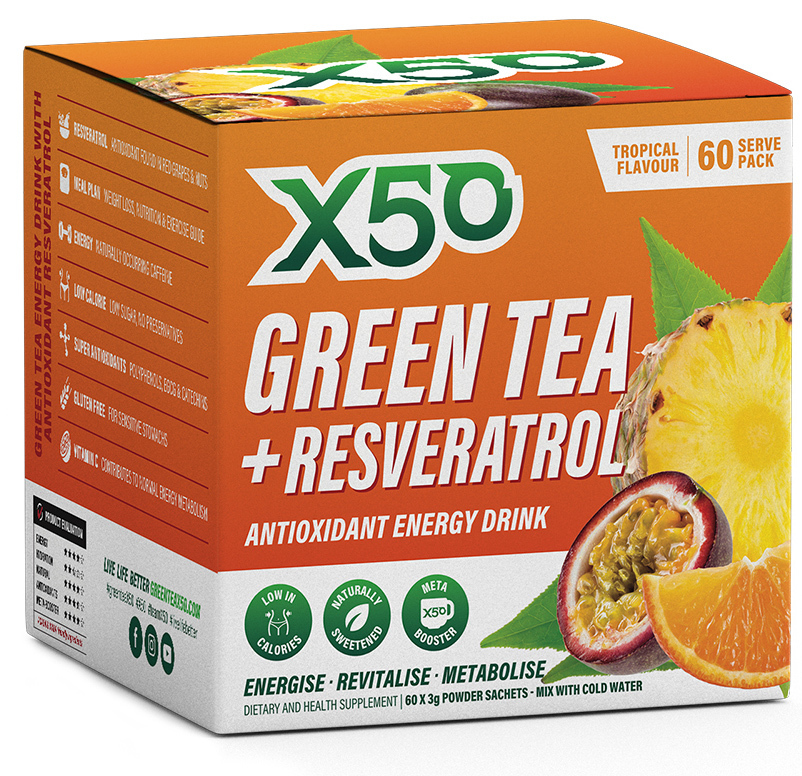 X50: Green Tea + Resveratrol - Tropical (60 serves) image