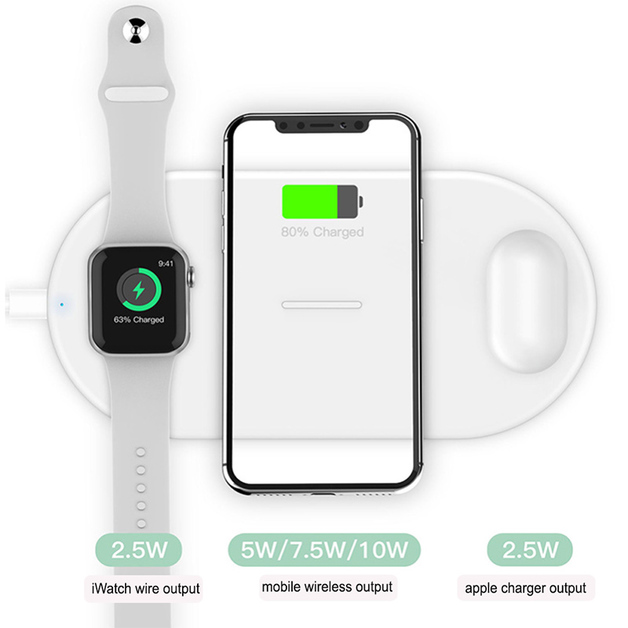 3-in-1 Wireless Charging Station - White | at Mighty Ape NZ