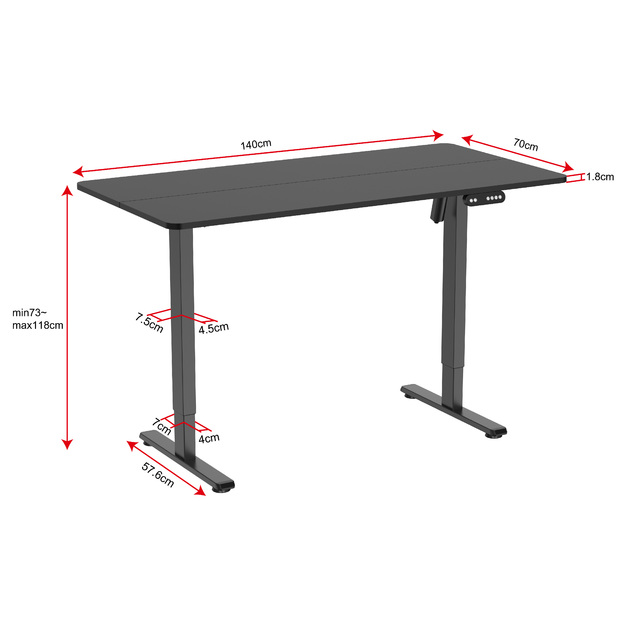 Buy Gorilla Office Height Adjustable Desk Black/Black at Mighty Ape NZ