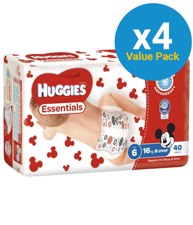 Huggies Essentials Nappies Bulk Value Box - Size 6 Junior (160) image