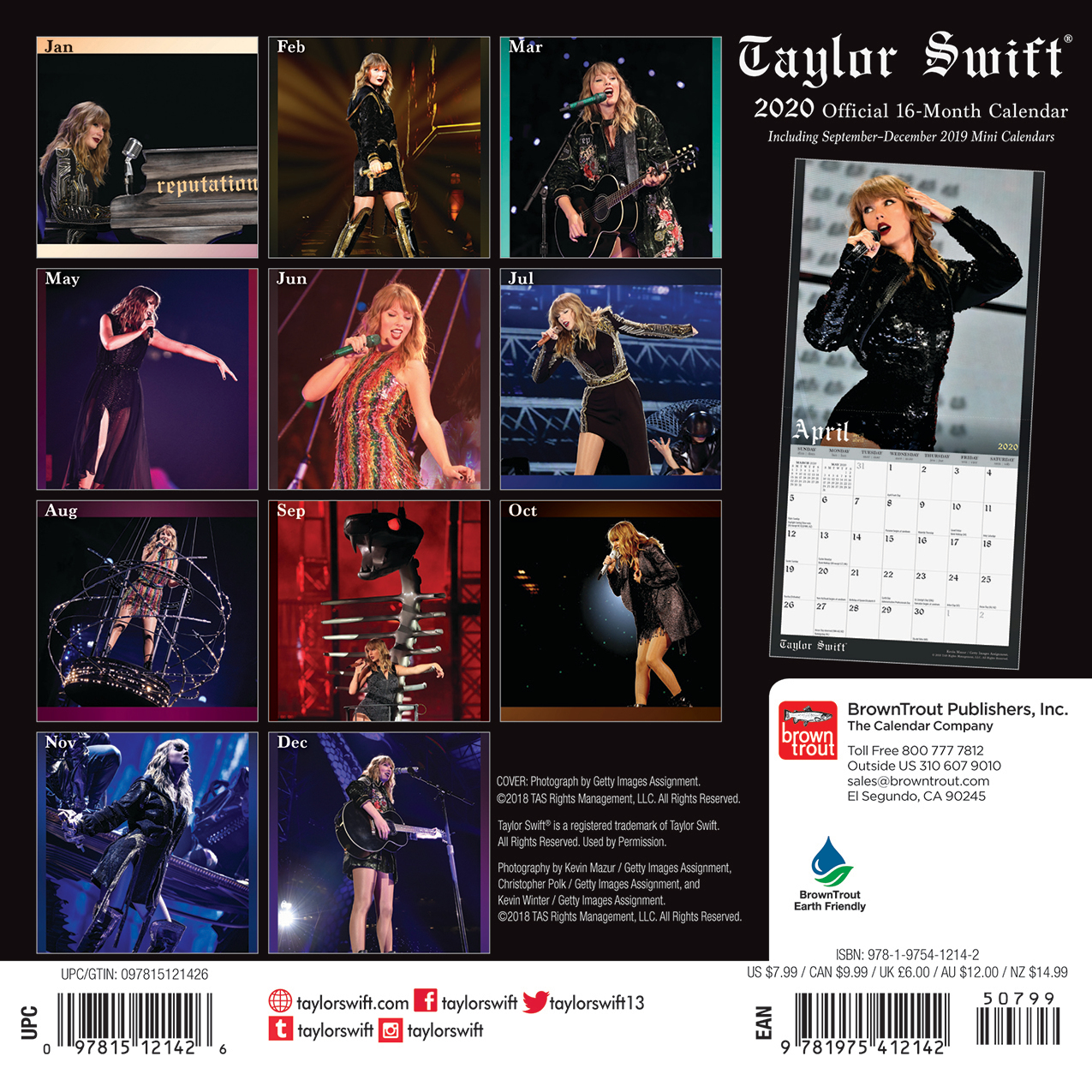 Taylor Swift 2020 Mini Wall Calendar image