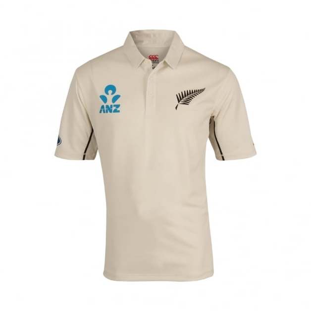 Buy NZ Blackcaps Replica Test Shirt Cricket Cream (Medium) at Mighty
