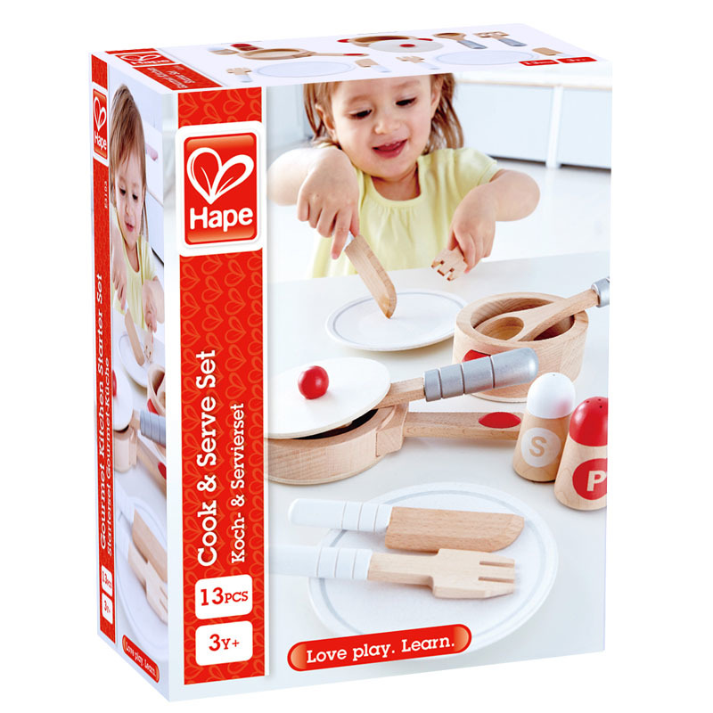 hape cook n serve wooden kitchen play set