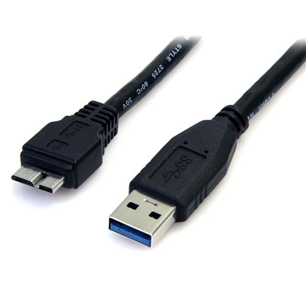 StarTech: SuperSpeed USB 3.0 Cable A to Micro B - M/M - Black (0.5m) image