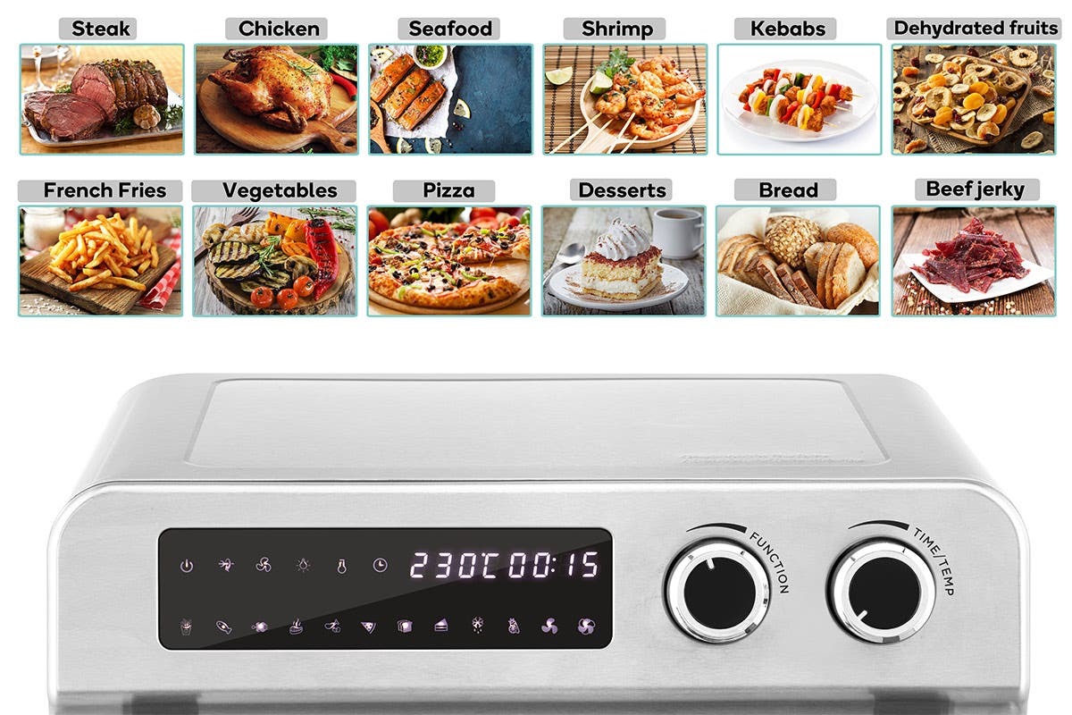 Kogan 23L 1700W Digital Air Fryer Oven (Stainless Steel) at Mighty