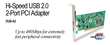 D-Link Hi-Speed USB 2.0 2 Port PCI Adaptor image