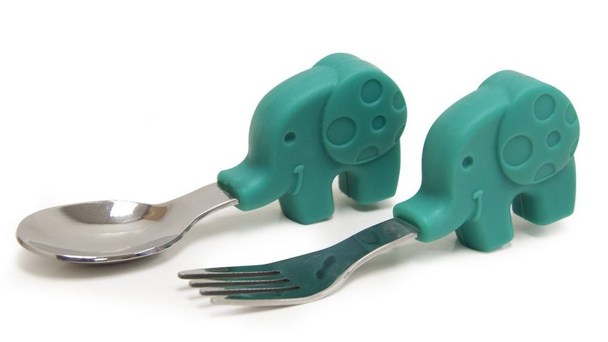 Palm Grasp Spoon & Fork Set - Elephant image