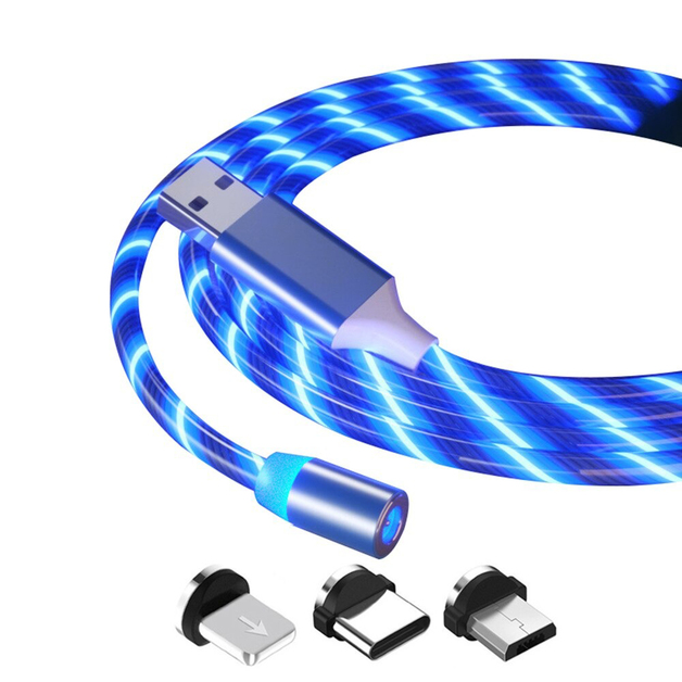 LED Pulse Fast Magnetic Charging Lighting Cable - Blue