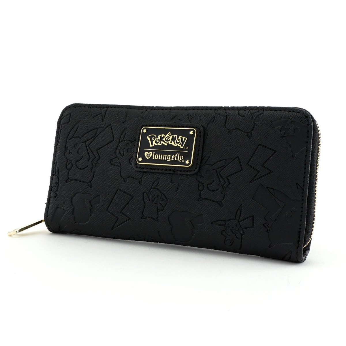 Loungefly Pokemon Pikachu Black Embossed Zip Around Wallet image