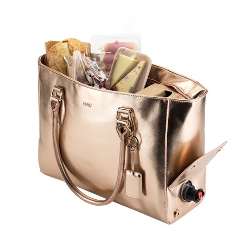 Blush: Insulated Wine Tote - (Rose Gold)