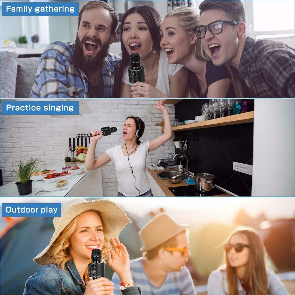 Karaoke Microphone with Bluetooth Speaker - Black image