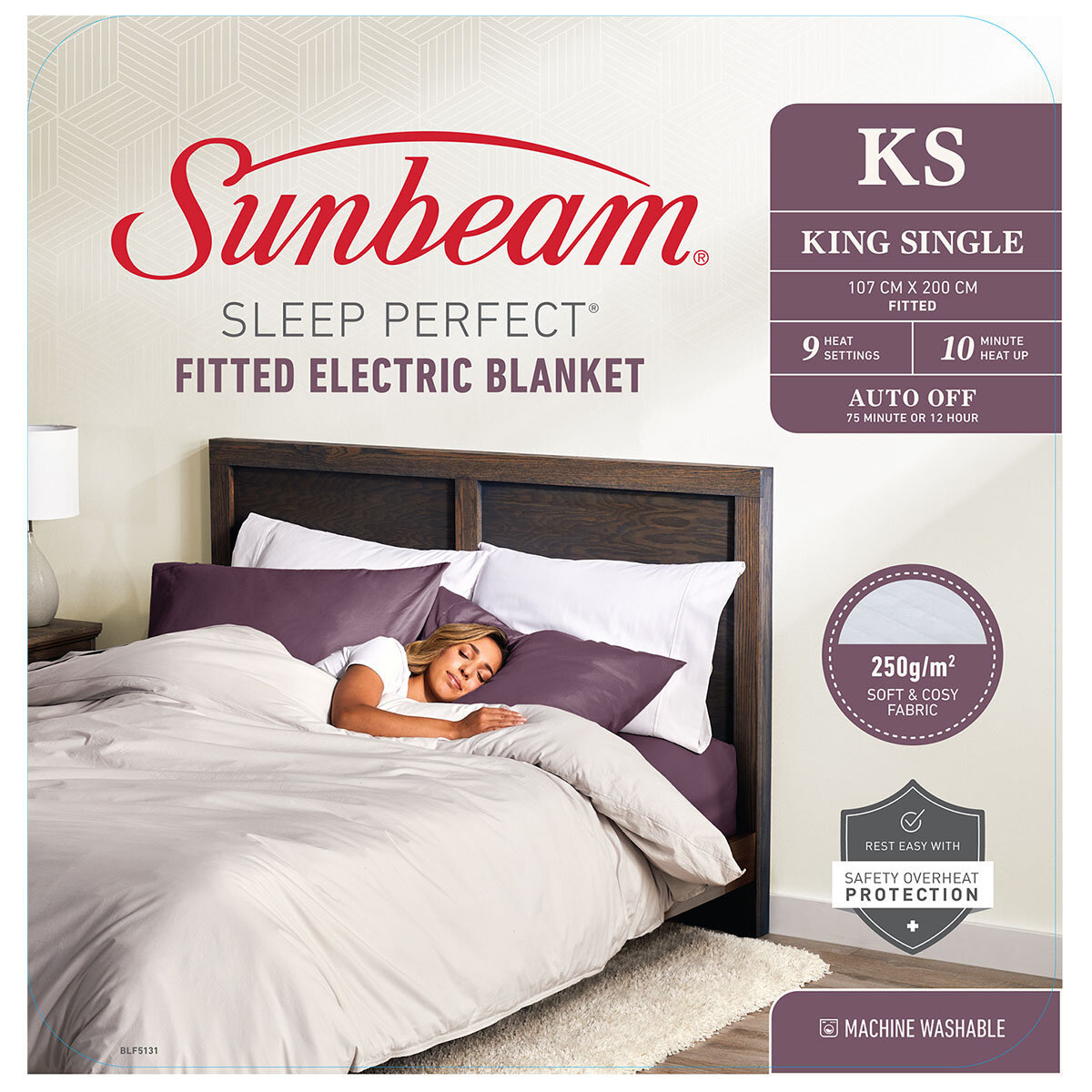 Sunbeam Sleep Perfect King Single Fitted Heated Blanket at Mighty Ape NZ