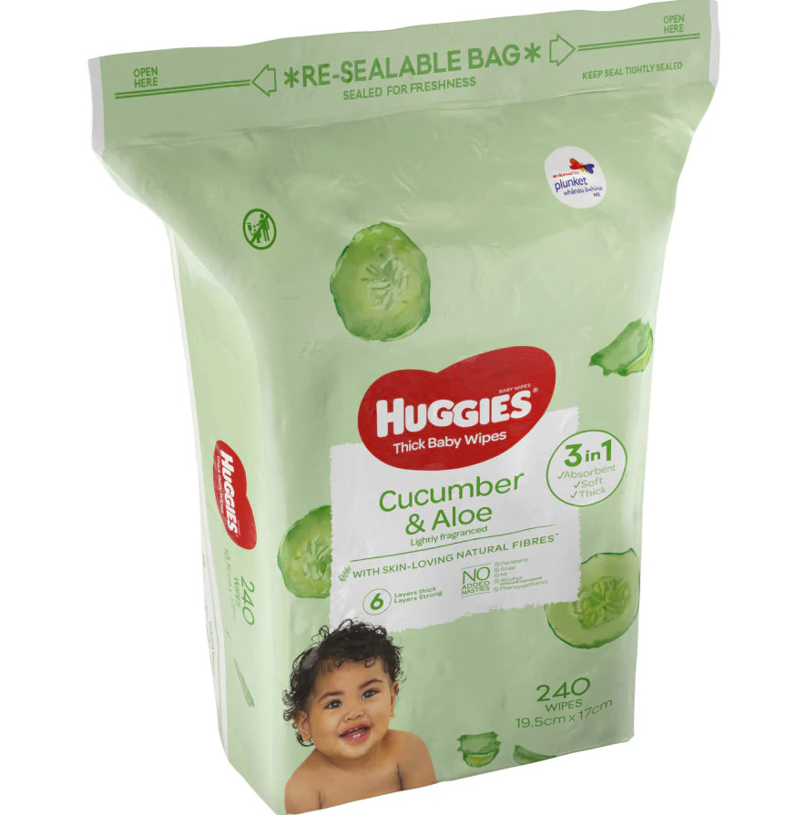Huggies: Thick Baby Wipes - Cucumber & Aloe (240 Pack) image