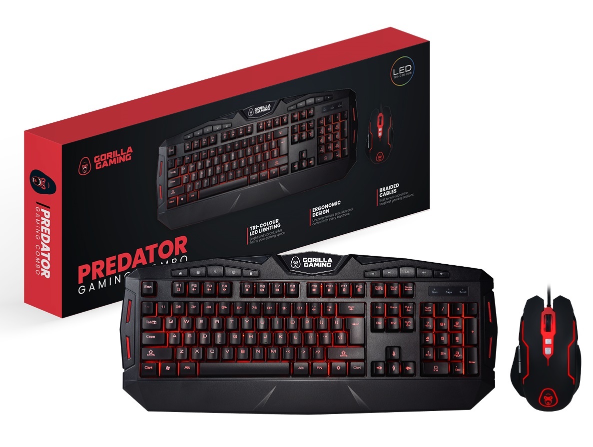 Gorilla Gaming Predator Gaming Combo Red PC Buy Now at Mighty