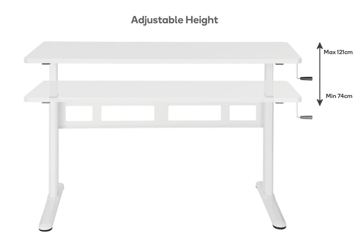 Buy Ergolux WindUp Height Adjustable Sit Stand Desk (White) at Mighty