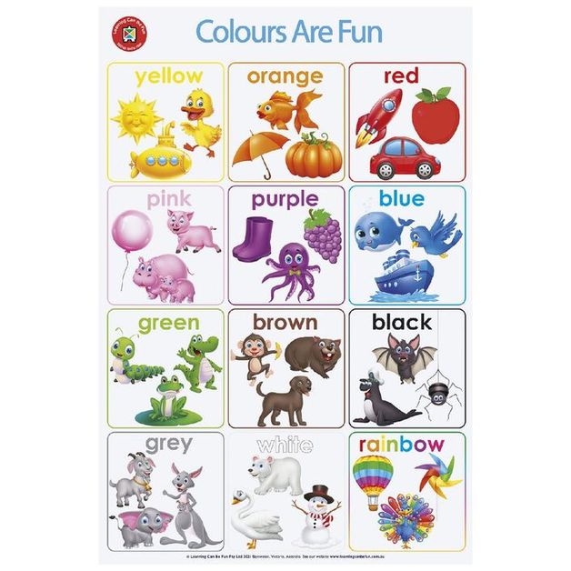 Buy Learning Can Be Fun Colours Are Fun Double Sided Wall Chart at