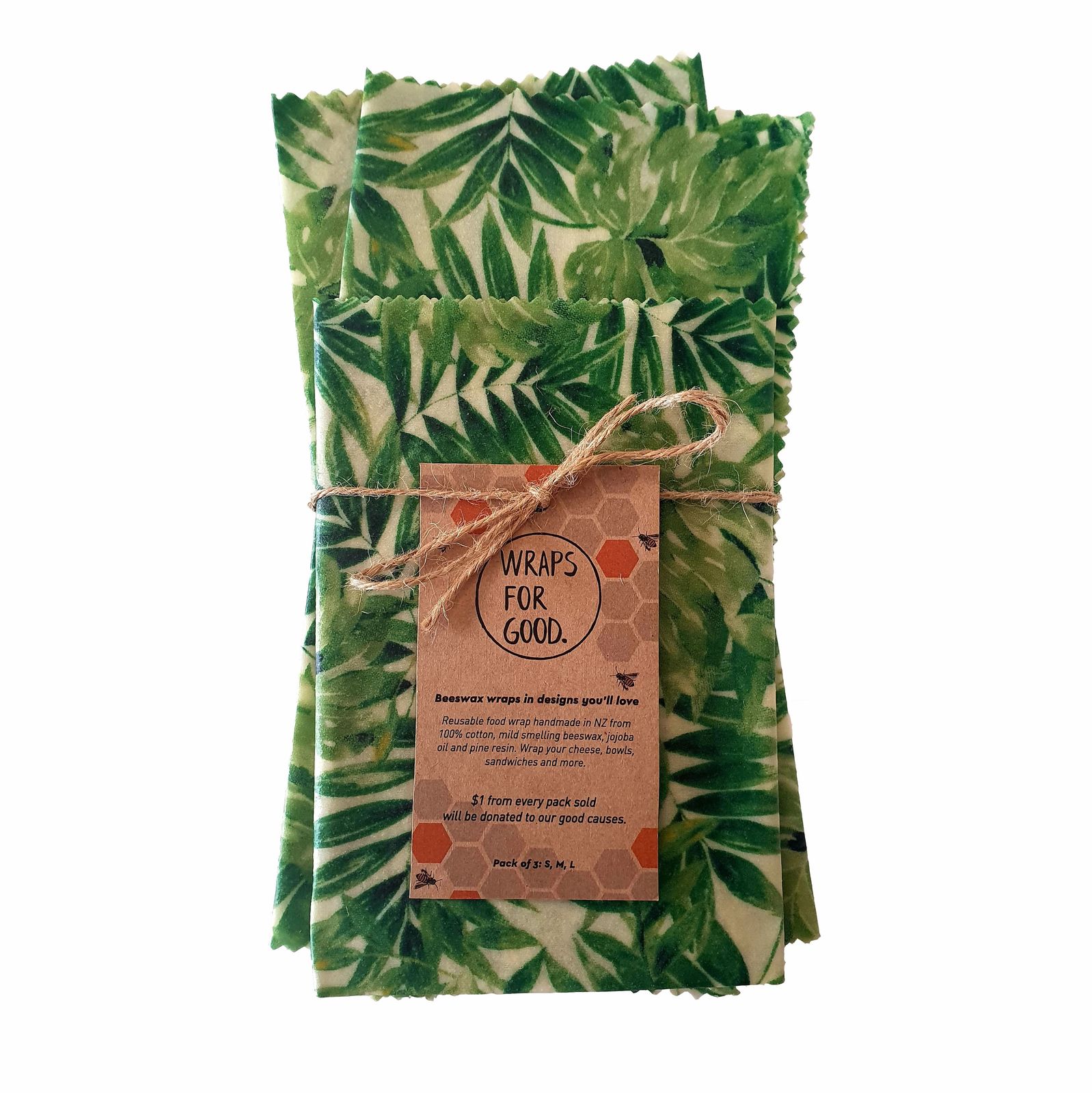 Beeswax Wraps Reusable Food Wrap - Foliage image
