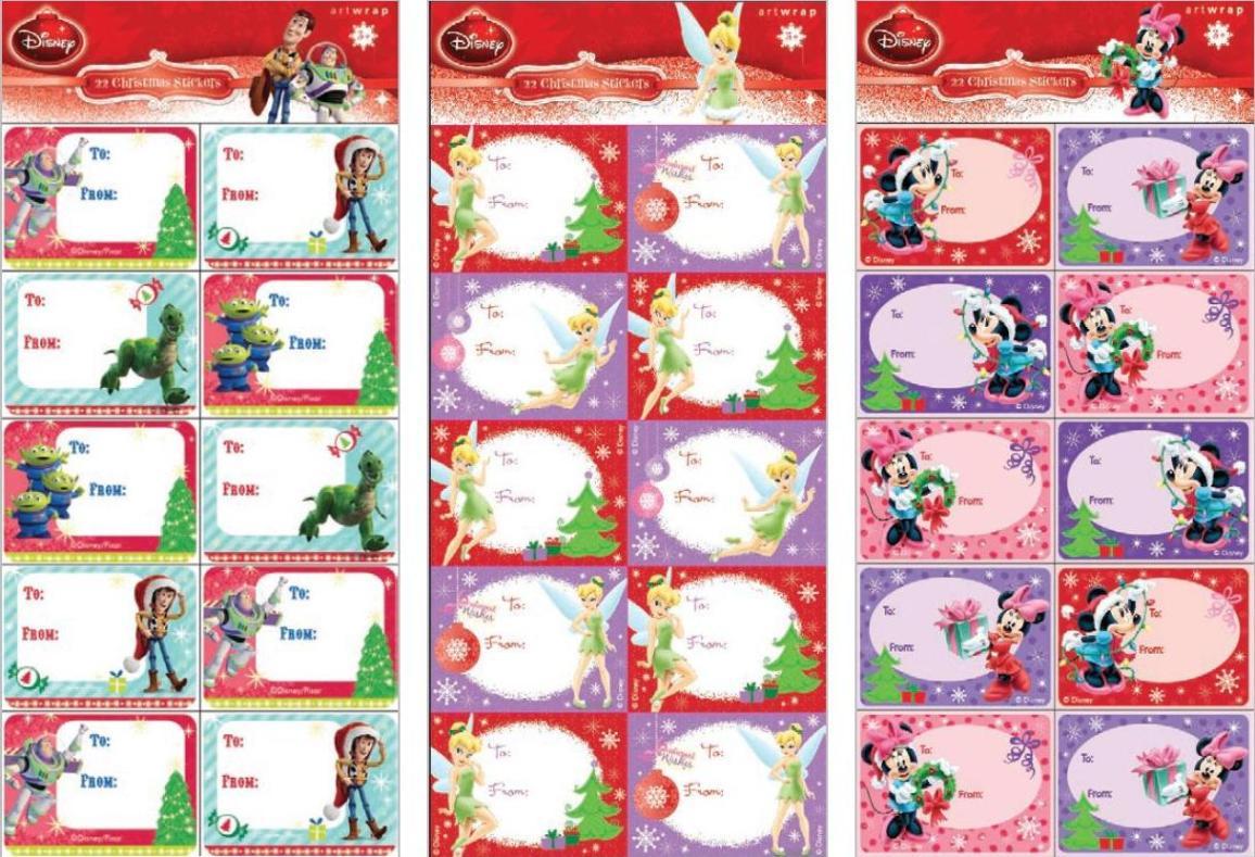 Disney Christmas Gift Labels (Girl)