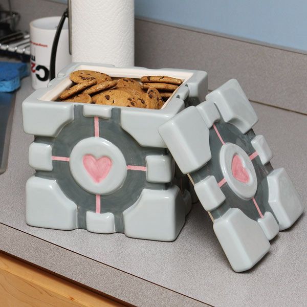 Portal Companion Cube Cookie Jar image